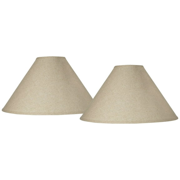 Springcrest Set of 2 Empire Lamp Shades Fine Burlap Large 6" Top x 21" Bottom x 11.5" High Spider Replacement Harp Finial Fitting