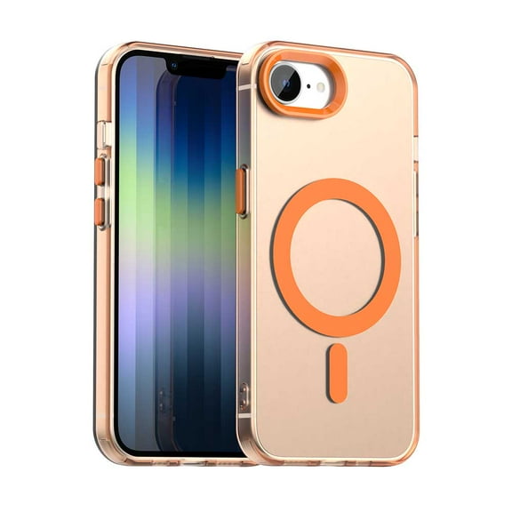 For iPhone 16e Candy Magsafe PC Hybrid TPU Phone Case,Orange,For iPhone 16e