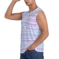 thumbnail image 3 of Easygdp Striped Gradient Men's Breathable Tank Tops Sleeveless Sporty T Shirts for Basketball, Mountaineering, Bodybuilding -X-Large, 3 of 8