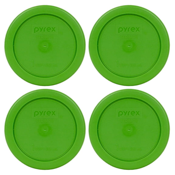 Pyrex Replacement Lid 7202-PC Lawn Green Round Plastic Storage Replacement Lid Cover (4-Pack)