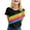 Black, variant on Tiweut T Shirts for Women Rainbow Printed Short Sleeve Crew Neck Summer Shirts for Ladies Size XXL