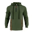 thumbnail image 3 of YLSDY Hoodies for Men Quarter Zip Pullover Tactical Sweatshirt Vintage Long Sleeve Casual Fashion Drawstring Hoodie with Pockets Army Green M, 3 of 8