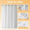 thumbnail image 3 of Cotton Blend No Hook Shower Curtain with Snap in Liner, Hotel Grade Shower Curtains for Bathroom, Water Repellent, White, 71W x74 L, 3 of 7