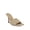 Beige, variant on Womens Beige Woven Cushioned Draya Square Toe Stiletto Slip On Leather Heeled Sandal 6 M