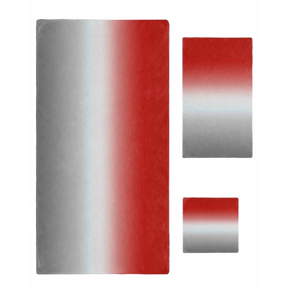 Red Gray Ombre Bath Towels for Bathroom Set,Luxury Microfiber Towels Gifts for Women,Quick Dry Beach Kitchen Hand Hair Face Towel and Dish Washcloth,Modern Gradient Abstract Art Yoga Towels Set