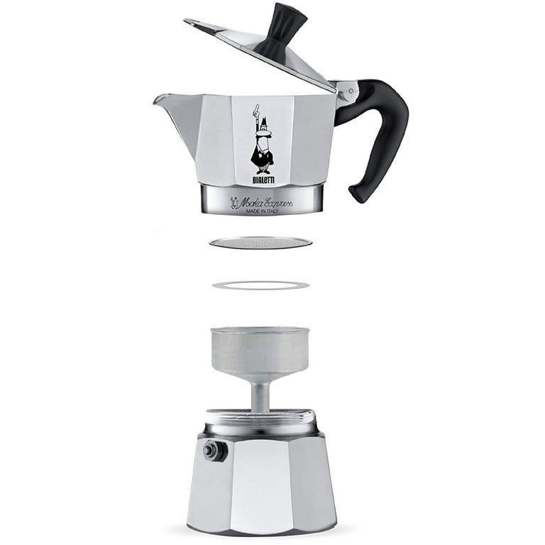  Bialetti - Moka Espress: Iconic Stovetop Espresso Maker, Makes  Real Italian Coffee, Moka Pot 6 Cups (6 Oz), Aluminium, Silver : Home &  Kitchen