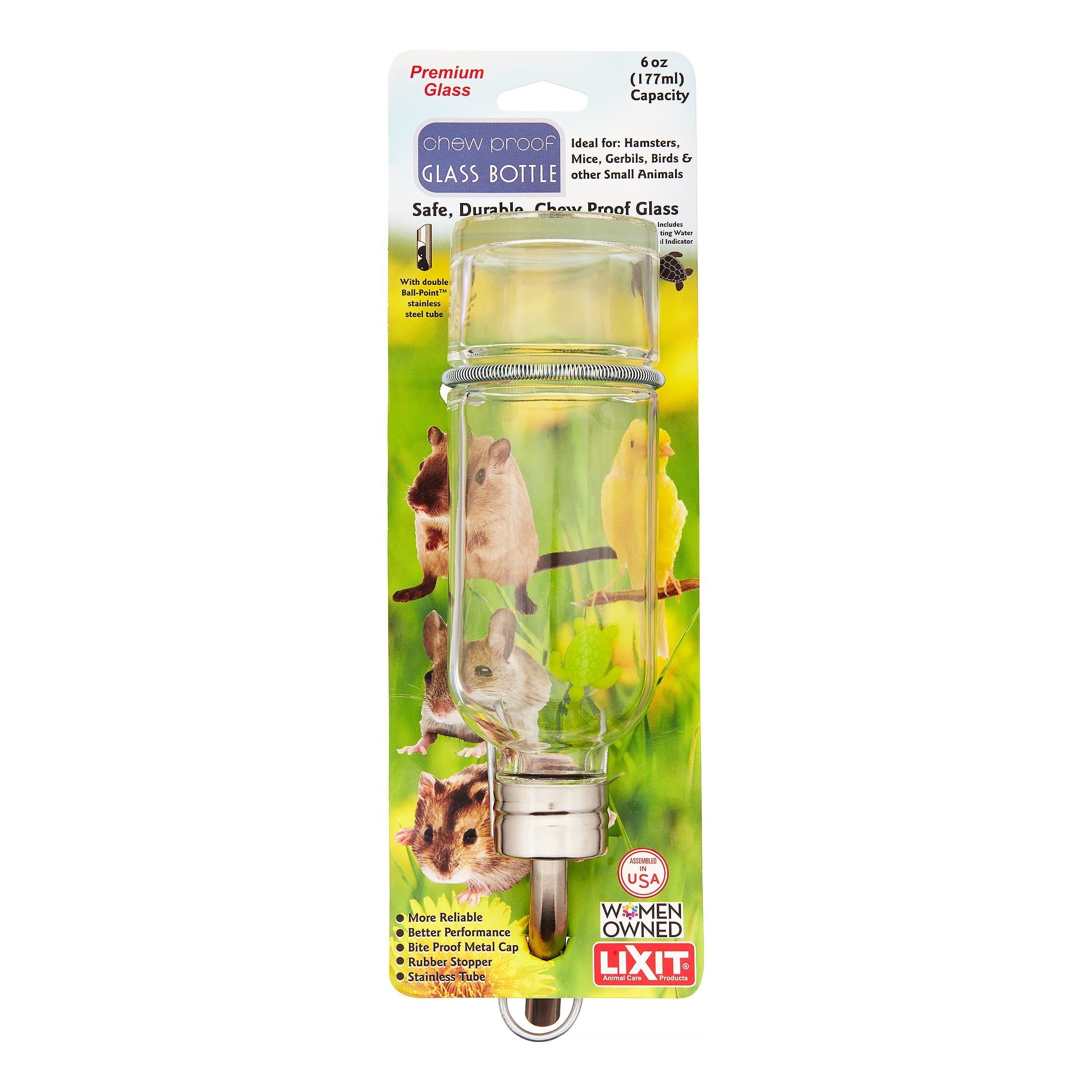 Lixit Chew Proof Water Bottle for Birds  Small Animals, 6 oz - Walmart.com