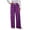 Purple, variant on Lenpel Women's Casual Plaid Pants Elastic High Waisted Drawstring Printed Wide Leg Sweatpants Baggy Lounge Trousers