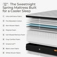 thumbnail image 3 of Sweetnight Twilighty 12" Cooling Gel Memory Foam Medium Firm Supportive Hybrid Mattress, Motion Isolation & CertiPUR-US Certified,Adult,King Size, 3 of 20