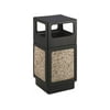 Safco 9472NC Canmeleon Side-Open Receptacle, Square, Aggregate/Polyethylene, 38 gal, Black