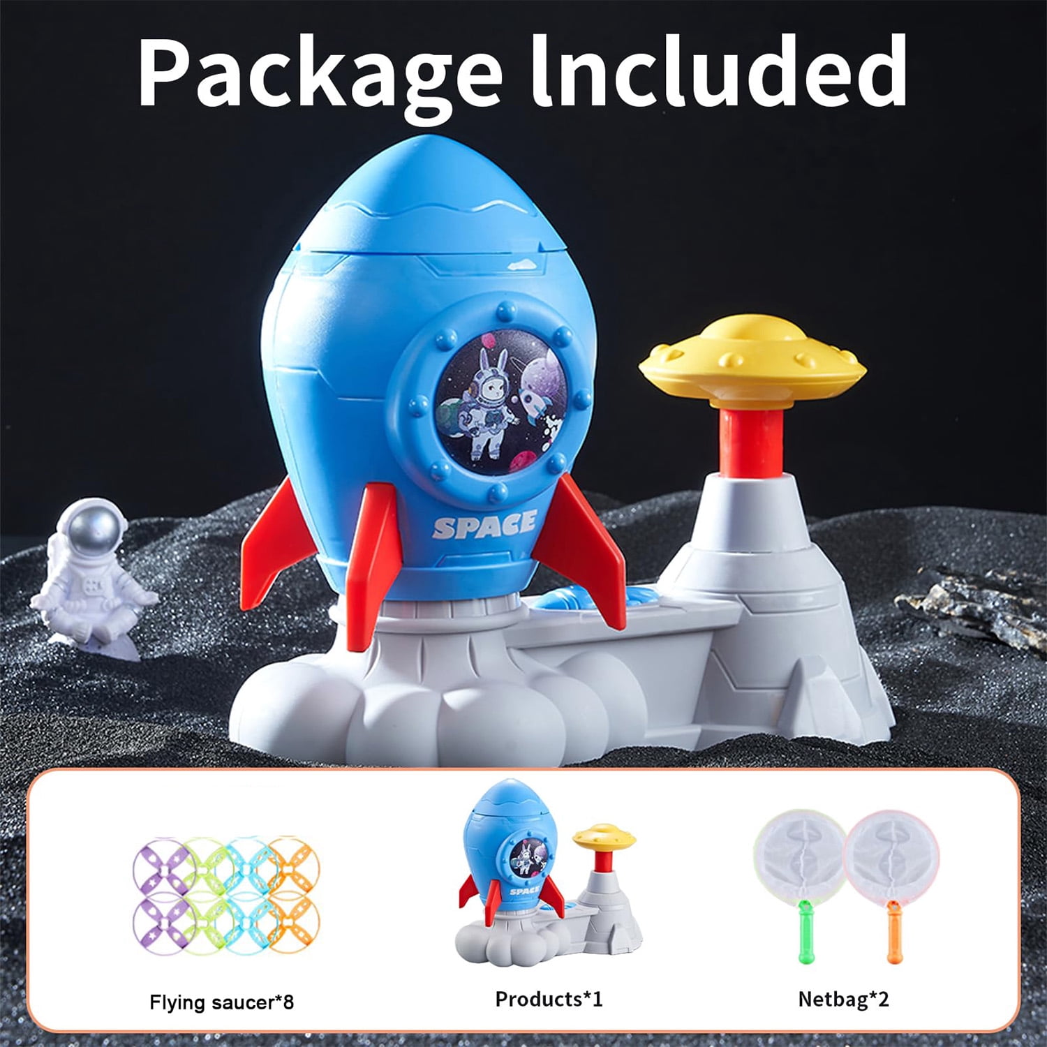 Outdoor Toys for Kids ,Stomp Flying Disc Launcher Toy Chasing Games ,Outside Butterfly Catching Game for Toddlers