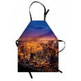 thumbnail image 1 of City Apron Cape Town Panorama at Dawn South Africa Coastline Roads Architecture Twilight, Unisex Kitchen Bib Apron with Adjustable Neck for Cooking Baking Gardening, Marigold Blue Pink, by Ambesonne, 1 of 3
