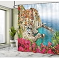 thumbnail image 5 of Ambesonne Italy Shower Curtain, Cinque Terre Beach Coast, 69"Wx70"L, Multicolor, 5 of 5