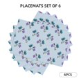 thumbnail image 3 of Placemats Set of 4 / 6, butterfly violet pink flowers checkered Placemats for Dining Table Indoor/Outdoors Heat Resistant Washable Placemats 18" x 12", 3 of 8