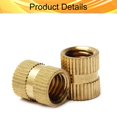 thumbnail image 3 of Wekity M8x12mm Female Thread Knurled Nuts,100PCS Hx10mm OD Brass Threaded Insert Embedment Nuts Hydraulic Welded Joint Injection Molding Assortment Kit for 3D Printing Injection Molding-0621, 3 of 5
