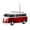 Red, variant on QFX Bluetooth 1961 Retro Mini Bus Speaker, 2-Inch Speaker, Hands-Free Link, Built-in Microphone, FM Radio, and LED Party Lights, Blue - BT-1961-RED