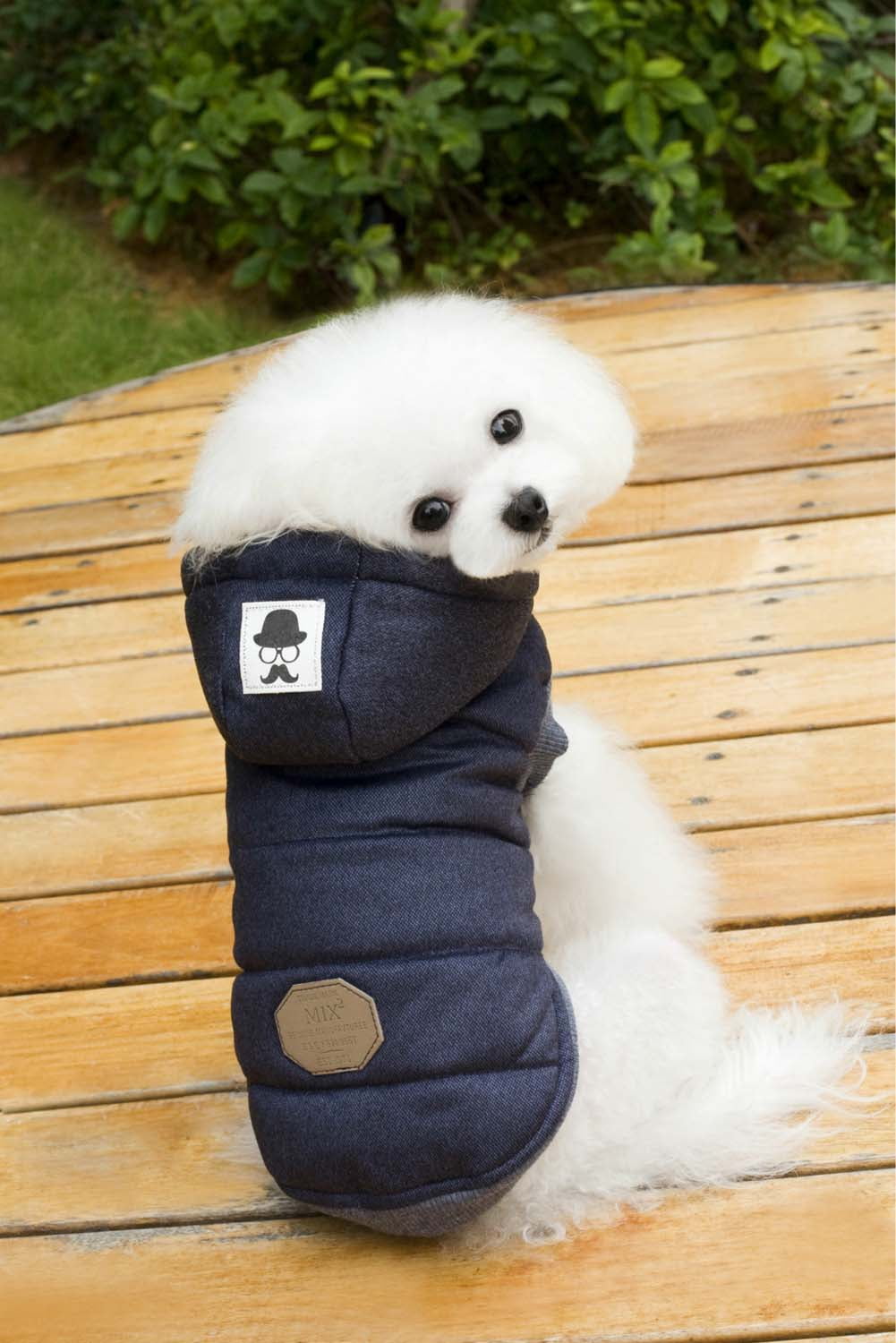Kepooman Pet Warm Sleeveless Hoodie Coats for Cold Weather, Small Dog Fashion Jackets Puppy Vest with Hooded, Navy Blue, L Kepooman Pet Warm Sleeveless Hoodie Coats for Cold Weather, Small Dog Fashion Jackets Puppy Vest with Hooded, Navy Blue, L