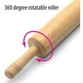 thumbnail image 3 of Rodillo de Madera 18 Pulgadas Mango Ergonómico Cojinetes de Nailon para Pizza Pasteles y Galletas, 3 of 5
