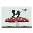 thumbnail image 1 of Mushroom Cutting Board, Silhouettes of 2 Little Girl on Huge Toadstool, Decorative Tempered Glass Cutting and Serving Board, in 3 Sizes, by Ambesonne, 1 of 2