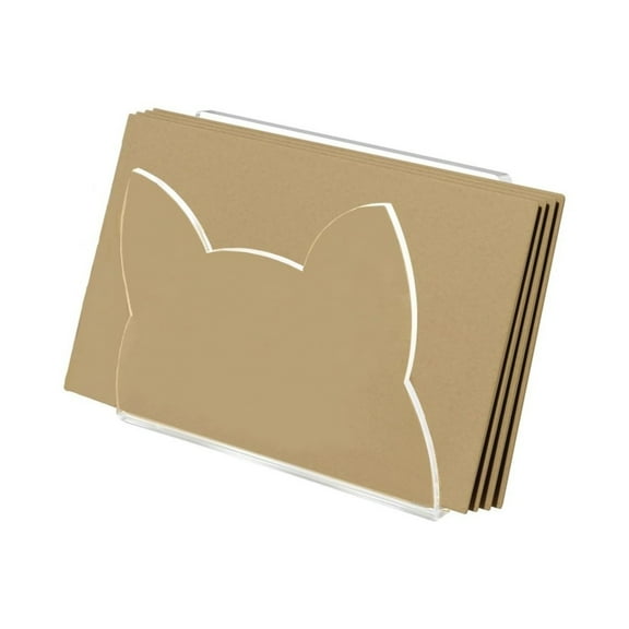 Denhf Mail Organizer, Mail Organizer Countertop, Acrylic Mail Holder for Home, Office, and School, Cat Shaped Desktop Book File Organizer, Office Desktop Envelope and Document Storage Rack