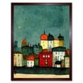 thumbnail image 1 of Playful Town Skyline Scene At Night With Pastels And Ink Art Print Framed Poster Wall Decor 12x16 inch, 1 of 5
