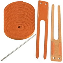 TOFL Baseball Glove Lace Kit | 6 Leather Glove Laces, a Lacing Needle, Set of Thumb & Pinky Straps | Heavy Duty Cowhide for Baseball & Softball Glove Relacing Kit | Orange