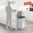 thumbnail image 2 of Glad Step Trash Can, Series 2 Soft Close Garbage Bin with Odor Protection, 20 Gal, Silver, 2 of 12