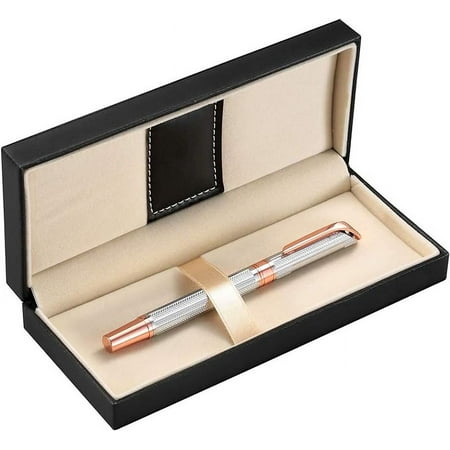Penneed Rollerball Pen with Gift Set, Gel Pen for Men, Women, Business, Party&Wedding Black Ink 0.7mm G5 (Gold-Sliver)