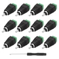 thumbnail image 1 of Adaptador de cable RCA sin soldadura de 12 piezas, conectores de terminal de tornillo de altavoz de audio/video RCA macho, negro (incluye destornillador), 1 of 7
