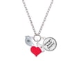 thumbnail image 2 of Delight Jewelry Silvertone Little Bird Initial - W - Red Heart Nurse Strong Zoe Necklace, 2 of 4