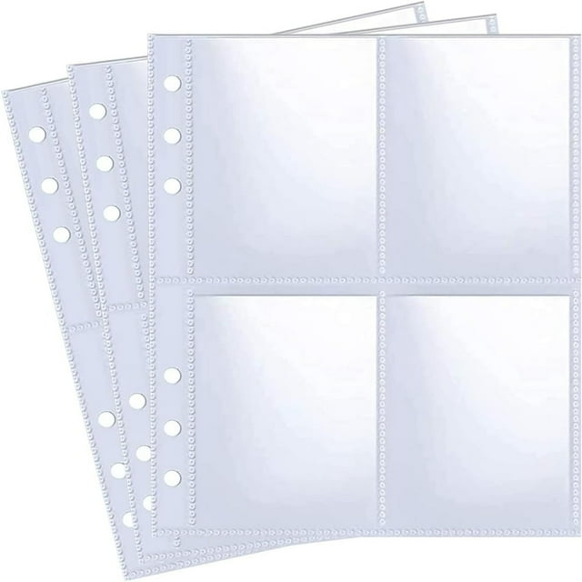 30 Pack 60 Pockets 5x7” Photocard Sleeves for 6 Ring A5 Binder Ultra-Clear Photo Sleeves Double-Sided 1 Pocket Photo Pages Top Loading Photo Sheet Protector for Photos Post,style1
