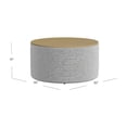 thumbnail image 6 of Mesy Storage Ottoman, 30 Inch Round Lift Tray Top, Light Gray Boucle, 6 of 9