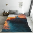 thumbnail image 5 of Bingfone Lighthouse At Sunset Coast Print Flannel Fleece Blanket Throw Blanket for Bed,Sofa,Couch,Travel,Camping(50"x40" ), 5 of 8