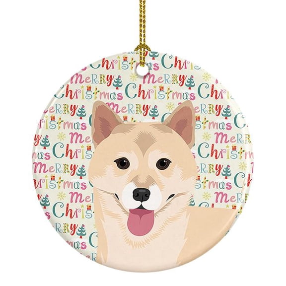 Shiba Inu Cream Style 1 Christmas Ceramic Ornament