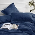 thumbnail image 3 of Maple&Stone Queen Duvet Cover Set Pieces Textu Tufted Boho Bedding Sets Zipper Closure Design with Ties Duvet Cover + Pillow Shams Comforter NOT Included ( Queen Siz, 3 of 6