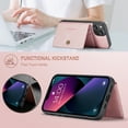 thumbnail image 3 of Allytech 2 in 1 Detachable Wallet Case for iPhone 15, [Support Wireless Charging] [4 Card Slots & 2 Cash Pocket], Retro PU Leather Magnetic Closure Shockproof Anti-Drop Slim Case, Pink, 3 of 8