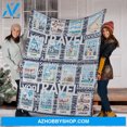 thumbnail image 1 of Travel Postage Stamps Fleece Blanket, 1 of 3