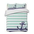 thumbnail image 2 of Anchor Aqua Full Size Down Alternative Comforter, Lightweight Comforter Quilt Bedding Set with Pillow Shams Modern Navy Blue White Striped Nautical All Seasons Bed Comforter Duvet Insert 78"x90", 2 of 7