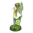 thumbnail image 6 of Green Shamrock Lucky Clovers Spring Garden Fairy With Striped Leggings Figurine, 6 of 10