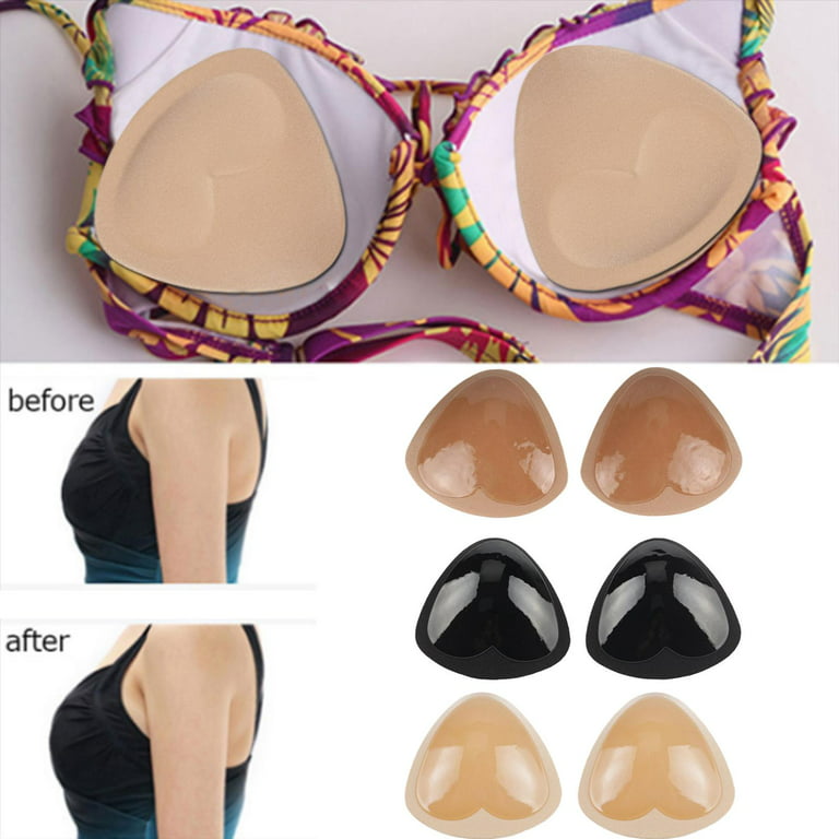 Silicone Adhesive Bra Pads Breast Inserts Removable Triangle Push Up Sticky  Bra Cups Breast Lifter for Women Swimsuit I2E9