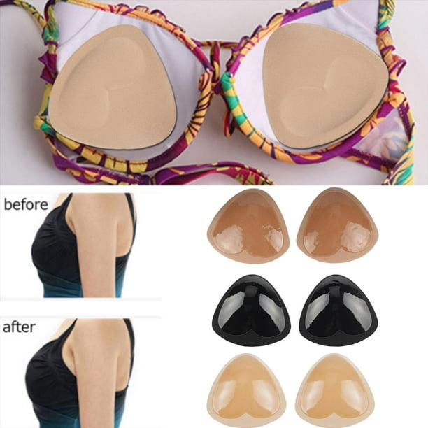 3 Pairs Self Adhesive Bra Pads Breast Inserts Triangle Push Up Sticky Bra  Cups Silicone Breast Lifter for Swimsuit F4R2 