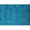 thumbnail image 1 of Ahgly Company Machine Washable Indoor Rectangle Oriental Turquoise Blue Industrial Area Rugs, 5' x 7', 1 of 4