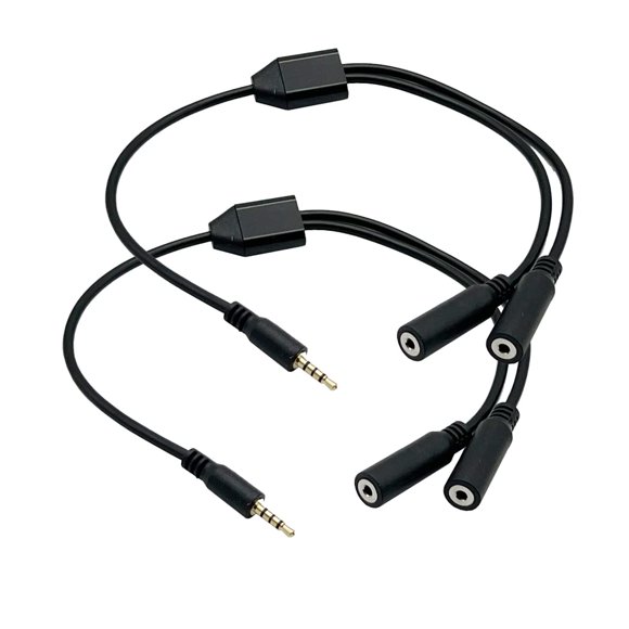 Seadream Cable Divisor En Y De 2,5 Mm, Paquete De 2 Cables De Extensión De Micrófono De Audio Con Divisor En Y De 12 Pulgadas, 2,5 Mm Macho A Doble Hembra De 2,5 Mm; Cable De Extensión De Cámara De Re
