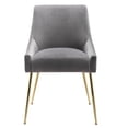 thumbnail image 4 of WestinTrends Carlo Upholstered Velvet Accent Chair with Gold Metal Legs, Gray, 4 of 8
