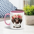 thumbnail image 2 of Happy Mother's Day German Shorthaired Pointer with Flower Crown and Greeting Card 11oz Accent Two-tone Mug GSP Lover Dog Gift Coffee Tea Cup - 13004, 2 of 5