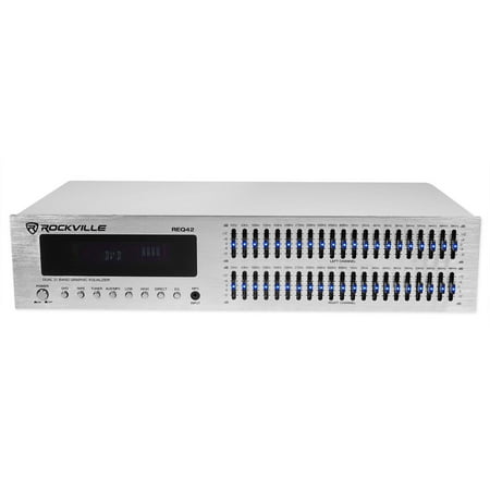 Rockville REQ42-S 2 x 21 Band Home Theater Equalizer w/ Audio Spectrum (Best Home Audio Equalizer)