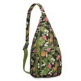 thumbnail image 1 of Tropical Pineapple Backpack - Golden Fruit & Flowers Print, Fashionable Multi-Functional Travel Pack, 1 of 4