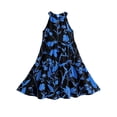 thumbnail image 6 of Abcomgle Girls Summer Dress Kids Casual Halter Neck Sleeveless Midi Dress Floral Print A-line Sundresses Flare Swing Dresses 3-4 Years,Blue, 6 of 7