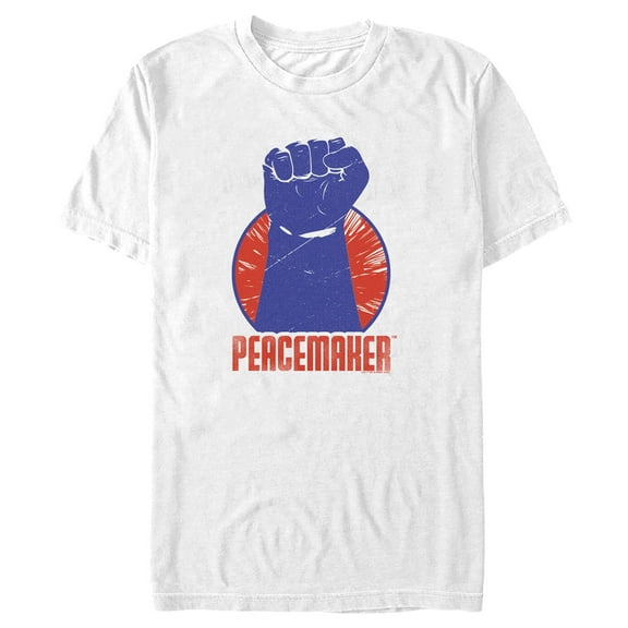 Men's Peacemaker Red Fist Circle  Graphic Tee White Large