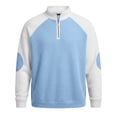 thumbnail image 4 of Jalioing Sweatshirts for Men Casual Color Block Half Zip Stand Collar Texture Pullover Shirt Fashion Long Sleeve Tops, 4 of 6